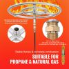 VEVOR 18 inch Round Drop-in Fire Pit Pan, Stainless Steel Fire Pit Burner Kit, Natural & Propane Gas Fire Pan with 150