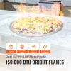 VEVOR 18 inch Round Drop-in Fire Pit Pan, Stainless Steel Fire Pit Burner Kit, Natural & Propane Gas Fire Pan with 150
