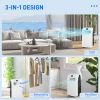 HOMCOM 12000 BTU Portable Air Conditioner for Rooms Up to 550 Sq. Ft., 3-in-1 AC Unit with Dehumidifier, Cooling Fan, Remote, 24H Timer On/Off