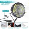 360º Rotatable Car Cooling Fan USB Vehicle Fan for Backseat Dashboard Window Clip Fan for Car Home with 3 Speeds