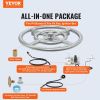 VEVOR 12 inch Round Drop-in Fire Pit Pan, Stainless Steel Fire Pit Burner Kit, Natural & Propane Gas Fire Pan with 92