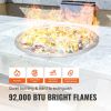 VEVOR 12 inch Round Drop-in Fire Pit Pan, Stainless Steel Fire Pit Burner Kit, Natural & Propane Gas Fire Pan with 92