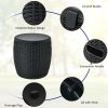 Rattan Cool Bar 4-in-1 Cocktail Table Side Table for Outdoor Patio