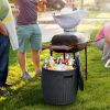 Rattan Cool Bar 4-in-1 Cocktail Table Side Table for Outdoor Patio